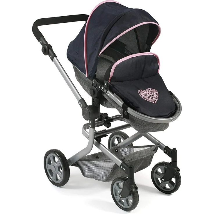 Bayer Chic 2000 Kombi-Puppenwagen "MIKA" in Melange grau-navy – Bild 7