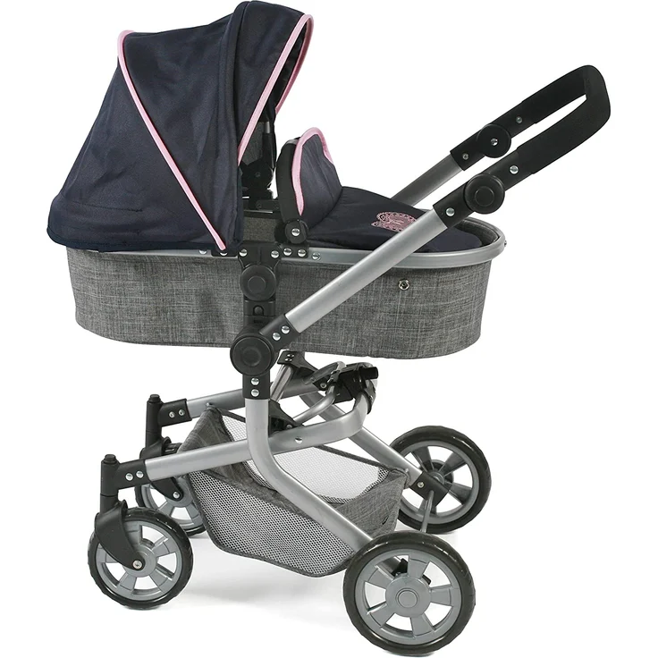 Bayer Chic 2000 Kombi-Puppenwagen "MIKA" in Melange grau-navy – Bild 1