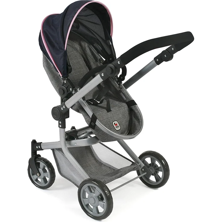 Bayer Chic 2000 Kombi-Puppenwagen "MIKA" in Melange grau-navy – Bild 3