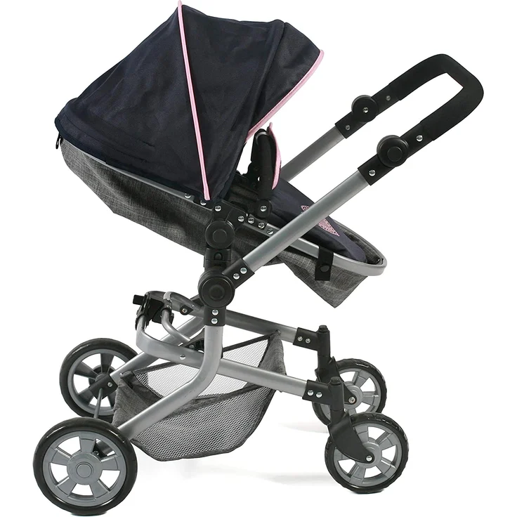 Bayer Chic 2000 Kombi-Puppenwagen "MIKA" in Melange grau-navy – Bild 5