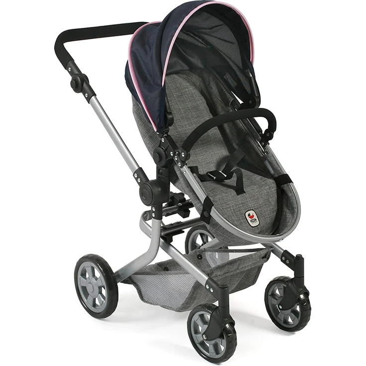 Bayer Chic 2000 Kombi-Puppenwagen "MIKA" in Melange grau-navy – Bild 4
