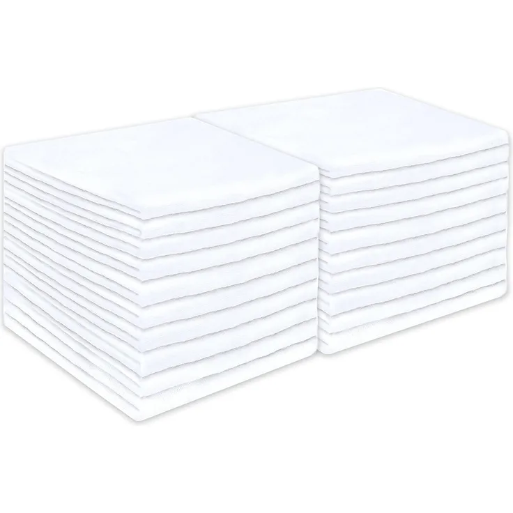 NatureMark® 20er Pack Mulltücher | Mullwindeln | Stoffwindeln | Mulltücher ca. 70x70 cm, 100% Baumwolle, Musselin, Farbe: Weiß, schadstoffgeprüft Öko-Tex, PREMIUM QUALITÄT (20er Pack - 70x70cm, weiß)