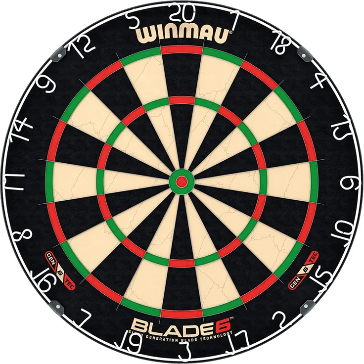 WINMAU 'Blade 6 Steeldartboard', 45 cm Durchmesser, aus Sisalfasern, besonders dünne Verdrahtung