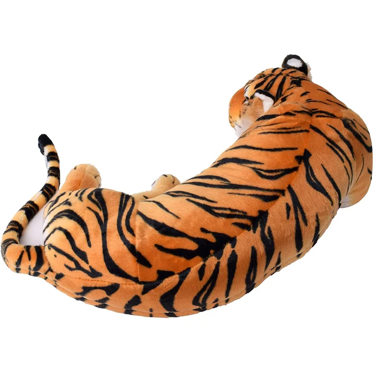 TE-Trend XXL Plüschtier Tiger Kuscheltier Stofftiger lebensechte Raubkatze liegend Dschungel Steppe 90 cm Mehrfarbig getigert – Bild 4