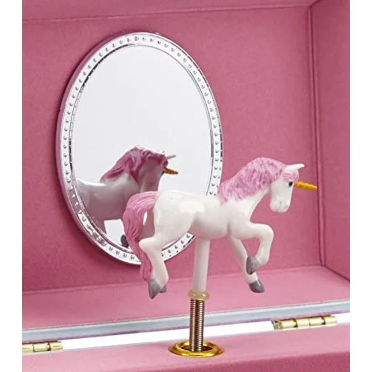 Jewelkeeper - Spieluhr Schmuckkästchen für Mädchen mit drehendem Einhorn, Regenbogen Design - The Beautiful Dreamer Melodie – Bild 5