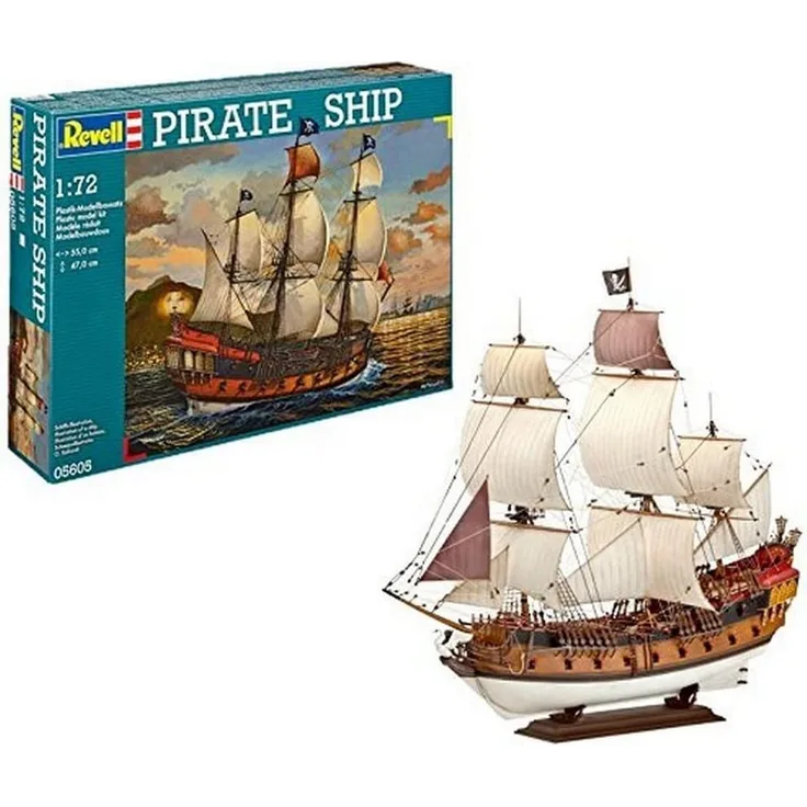 Revell Modellbausatz Schiff 1:72 - Piratenschiff im Maßstab 1:72, Level 5, originalgetreue Nachbildung mit vielen Details, Segelschiff, 05605