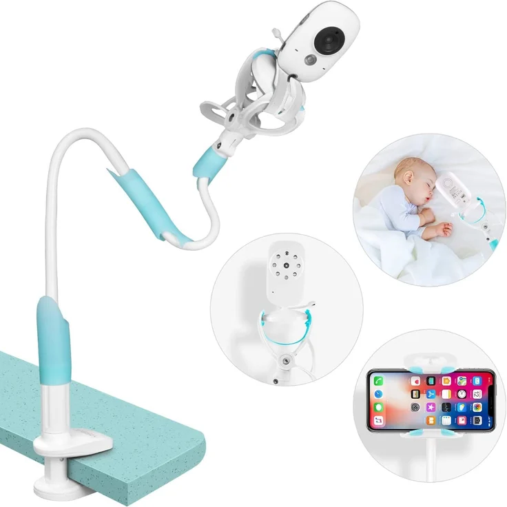 GHB Baby Kamera Halterung Universal Baby Monitor Halter Handyhalter Regal Flexibel Kompatibel mit den meisten Babyphones – Bild 1