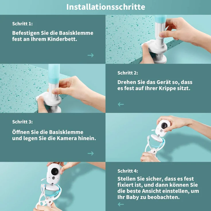 GHB Baby Kamera Halterung Universal Baby Monitor Halter Handyhalter Regal Flexibel Kompatibel mit den meisten Babyphones – Bild 5