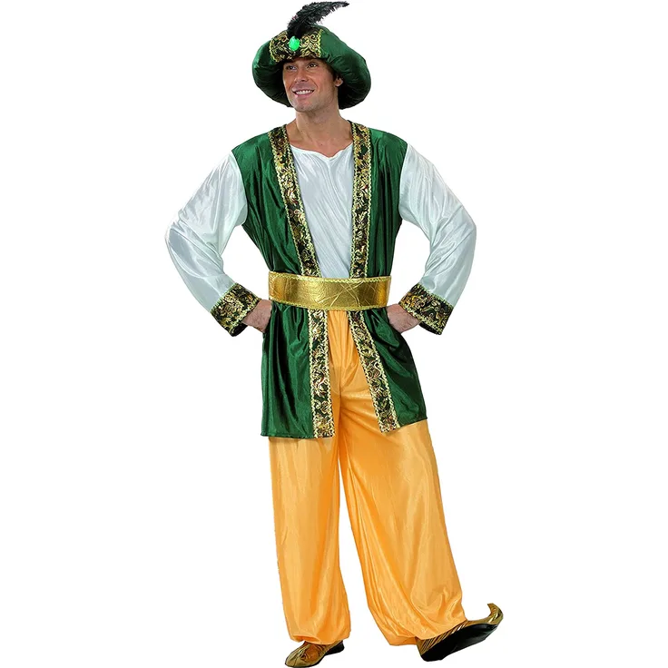Fiori Paolo Sultano Erwachsenenkostüm XL Verde/Oro/Bianco