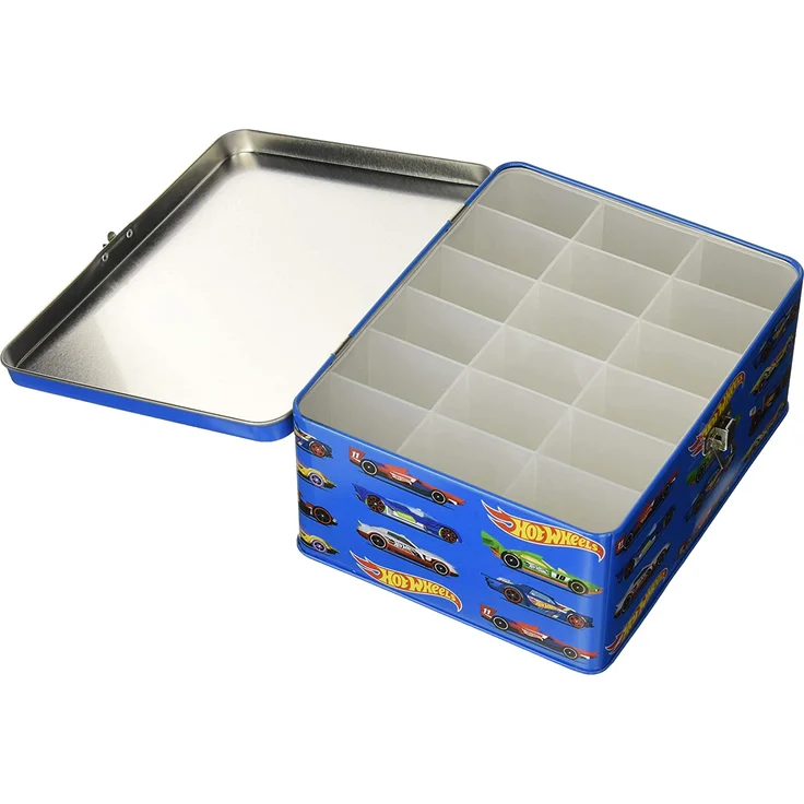 Theo Klein 2883 Hot Wheels Sammelkoffer, Spielzeugkoffer aus Metall für bis zu 18 Autos, 21 x 15,5 x 8,5 cm, Spielzeug ab 3 Jahre – Bild 2