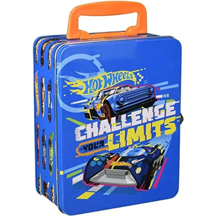 Theo Klein 2883 Hot Wheels Sammelkoffer, Spielzeugkoffer aus Metall für bis zu 18 Autos, 21 x 15,5 x 8,5 cm, Spielzeug ab 3 Jahre – Bild 1