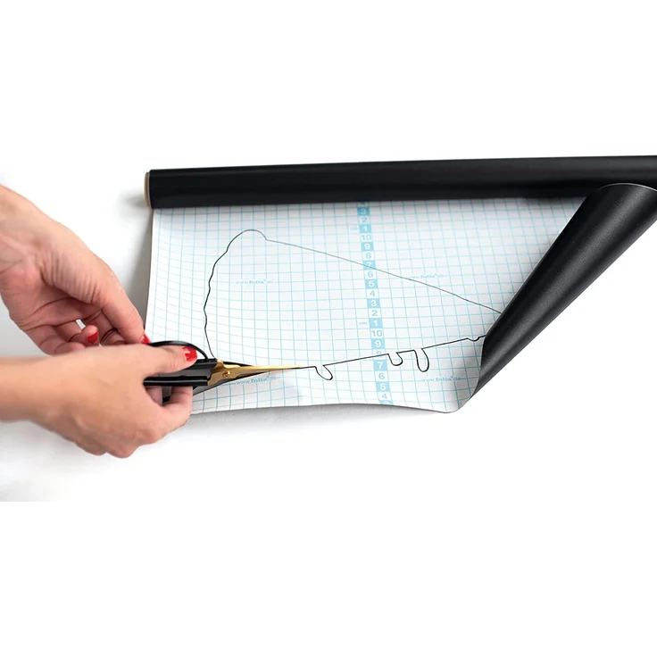 folia 390090 - Tafelfolie, ca. 45 cm x 2 m, schwarz, mit 5x farbiger und 5x weißer Tafelkreide – Bild 5