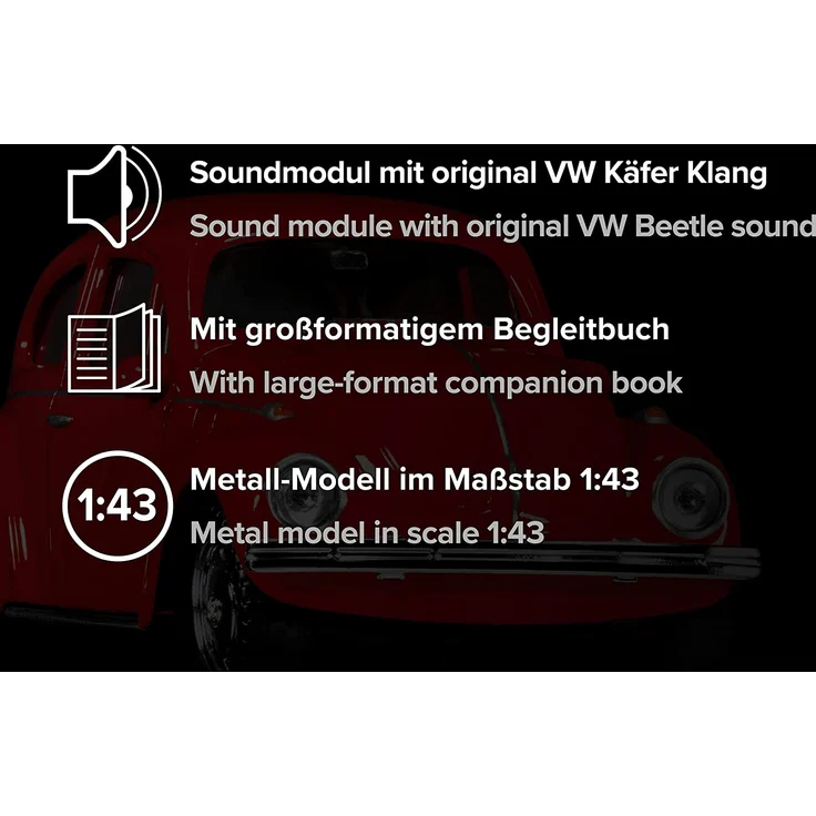 FRANZIS 55255 - VW Käfer Adventskalender 2021 rot - in 24 Schritten zum VW Käfer unterm Weihnachtsbaum, Metall-Modell 1:43, Kunststoffpodest mit integriertem Soundmodul, empfohlen ab 14 Jahren – Bild 7