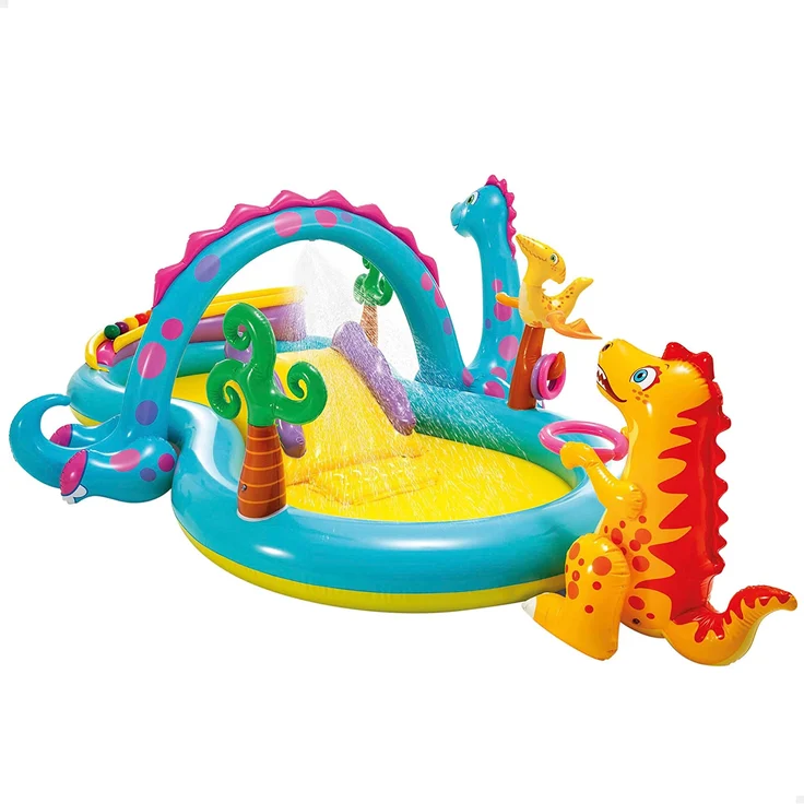 Intex Dinoland Hüpfburg Kinderpool Aufblasbar 333x229x112 cm 57135NP – Bild 1