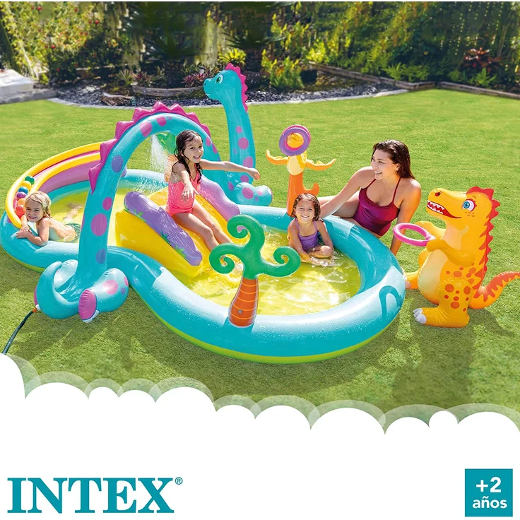 Intex Dinoland Hüpfburg Kinderpool Aufblasbar 333x229x112 cm 57135NP – Bild 3