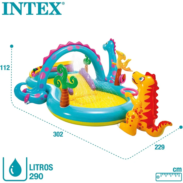 Intex Dinoland Hüpfburg Kinderpool Aufblasbar 333x229x112 cm 57135NP – Bild 11