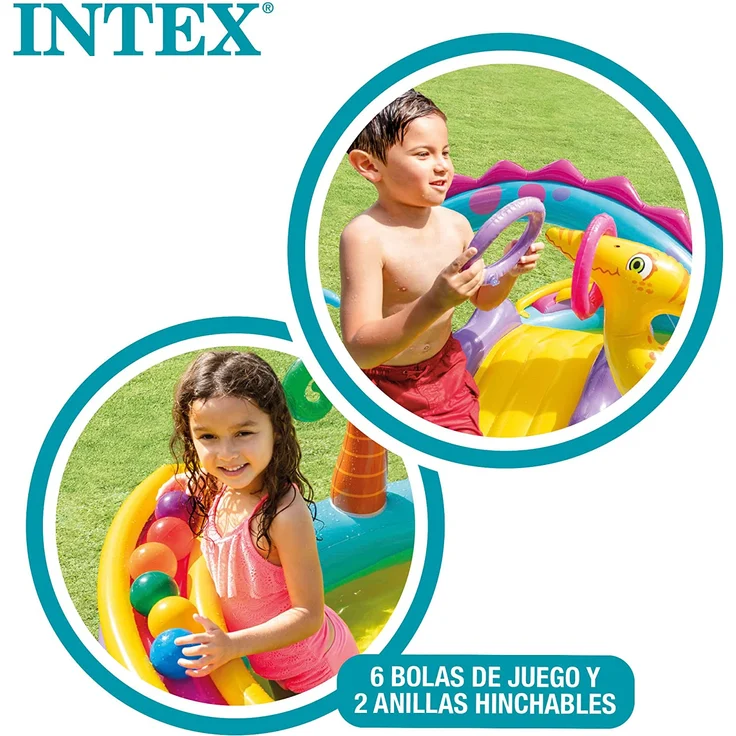 Intex Dinoland Hüpfburg Kinderpool Aufblasbar 333x229x112 cm 57135NP – Bild 8