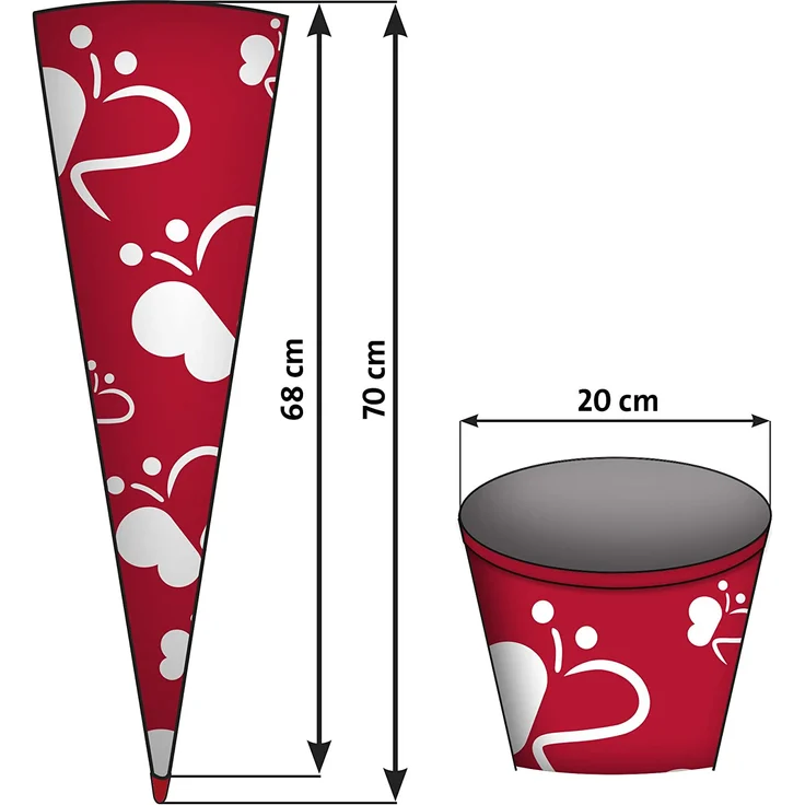 Roth Schultütenrohling Zum Basteln Mint 70cm Rund Spitze Filz-Verschluss – Bild 8