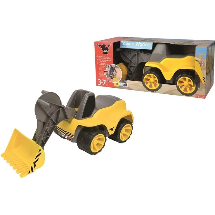 BIG - Power-Worker Maxi-Loader - Kinderfahrzeug, geeignet als Sandspielzeug und für das Kinderzimmer, Baggerfahrzeug zum Sitzen bis 50 kg, für Kinder ab 2 Jahren – Bild 2