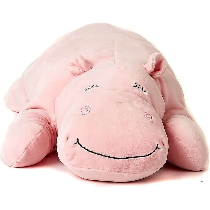 Uni-Toys - Kissen Plüsch-Nilpferd (rosa), ultraweich - 60 cm (Länge) - Plüschtier, Kuscheltier KI-45767 – Bild 2