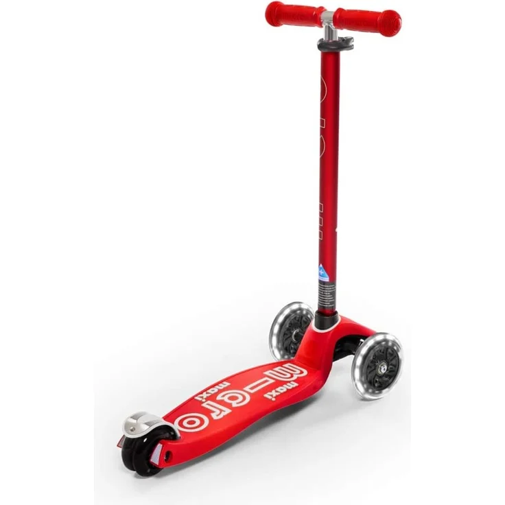 MICRO Maxi Deluxe LED Skateboard Hockey und Skating auf Kinderreifen, Unisex, Rot, Größe nica – Bild 6