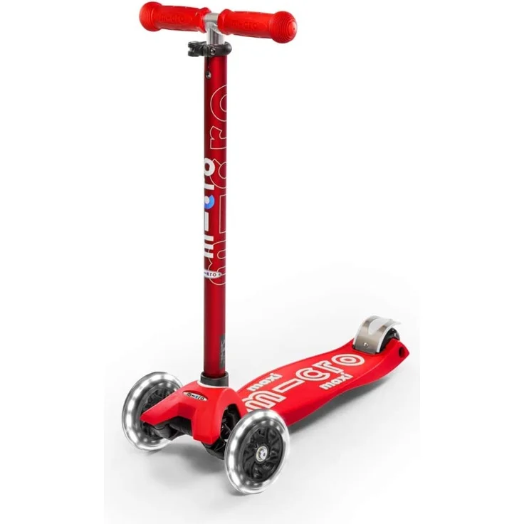 MICRO Maxi Deluxe LED Skateboard Hockey und Skating auf Kinderreifen, Unisex, Rot, Größe nica – Bild 2
