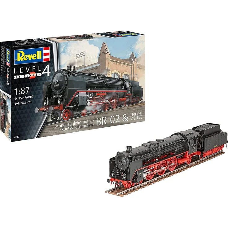 Revell BR 02 & Tender 2''2''T30 Express locomotive model Montagesatz 1:87 BR 02 & Tender 2''2''T30 Beide Geschlechter Kunststoff – Bild 1