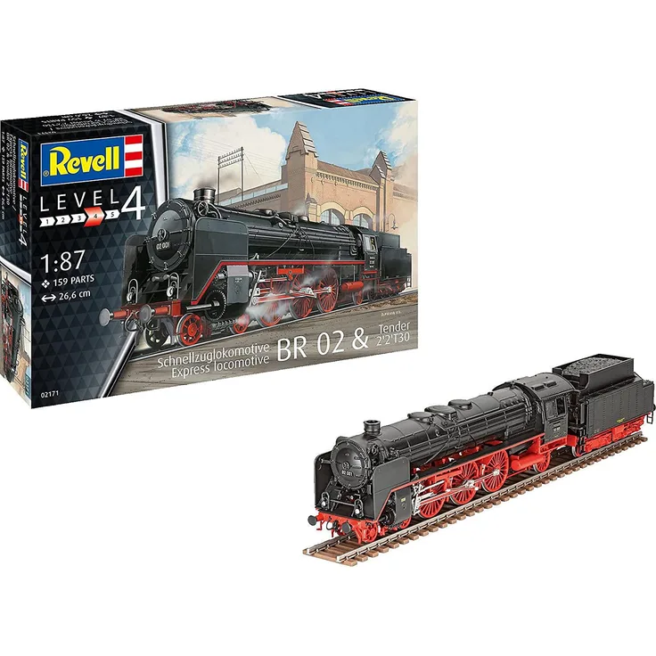 Revell BR 02 & Tender 2''2''T30 Express locomotive model Montagesatz 1:87 BR 02 & Tender 2''2''T30 Beide Geschlechter Kunststoff