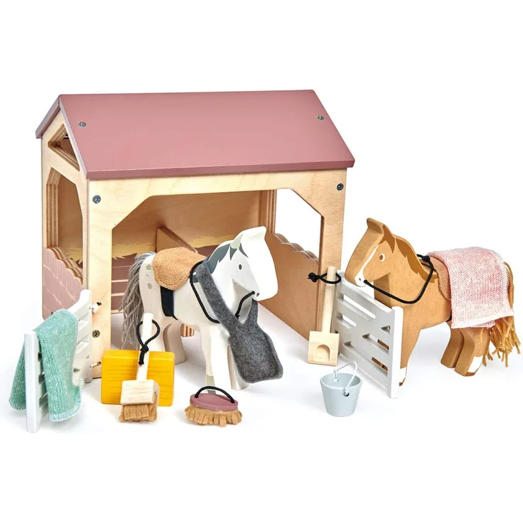Pferdestall Spielset mit Zubehör | Tender Leaf Toys