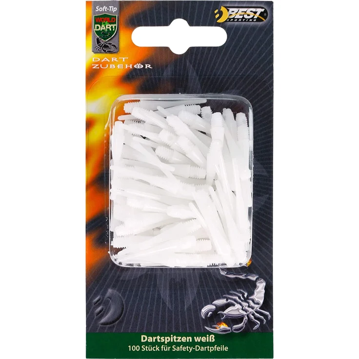 Best Sporting Dartpfeil Spitzen Nylon, 100 Stück weiß – Bild 5