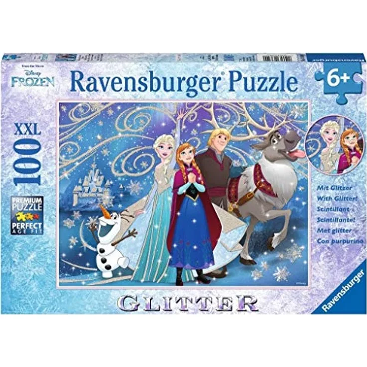 Ravensburger Kinderpuzzle 13610 - Disney Frozen Glitzernder Schnee 100 Teile XXL - Puzzle für Kinder ab 6 Jahren - mit Glitzer - Preisvergleich