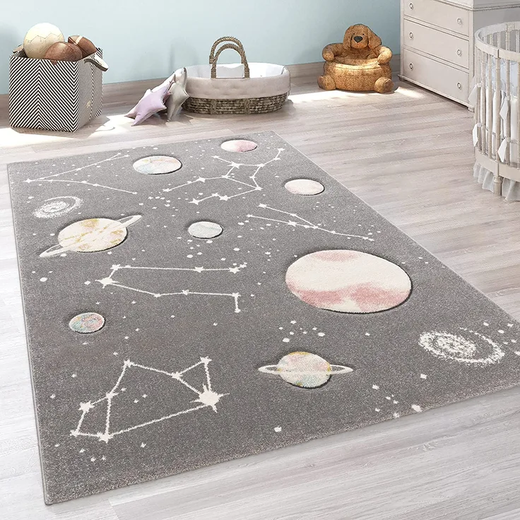 Kinderteppich »Cosmo 347«, Paco Home, rechteckig, Höhe 12 mm, 3D-Design, Motiv Weltraum, Kinderzimmer - Preisvergleich