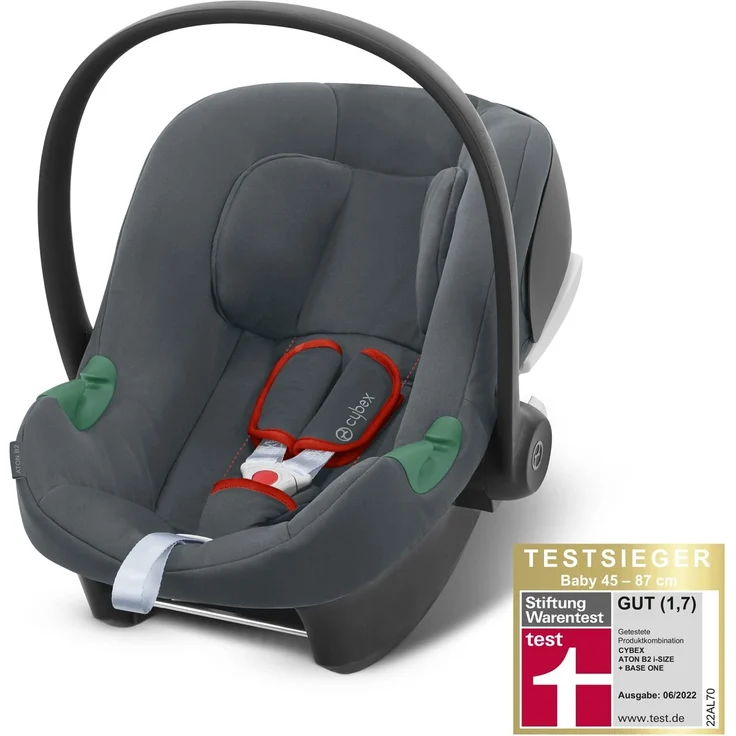 CYBEX Babyschale Aton B2 i-Size, Ab Geburt bis ca. 24 Monate, Max. 13 kg, Inkl. Neugeboreneneinlage, SensorSafe kompatibel, Steel Grey – Bild 2