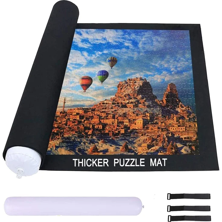Celawork Puzzlematte für BIS 1500 Puzzle Teile Puzzle Pad Puzzleunterlage Puzzle Rollmatte Rollen Sie Puzzlematten für Puzzles auf (Schwarz, für 1500) – Bild 1