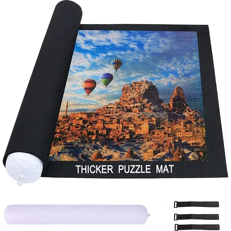 Celawork Puzzlematte für BIS 1500 Puzzle Teile Puzzle Pad Puzzleunterlage Puzzle Rollmatte Rollen Sie Puzzlematten für Puzzles auf (Schwarz, für 1500)