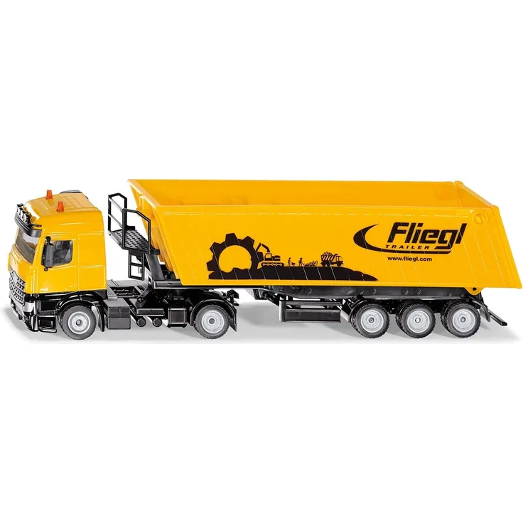 siku 3537, LKW mit Muldenkipper, 1:50, Metall/Kunststoff, Gelb, Kippbare Mulde