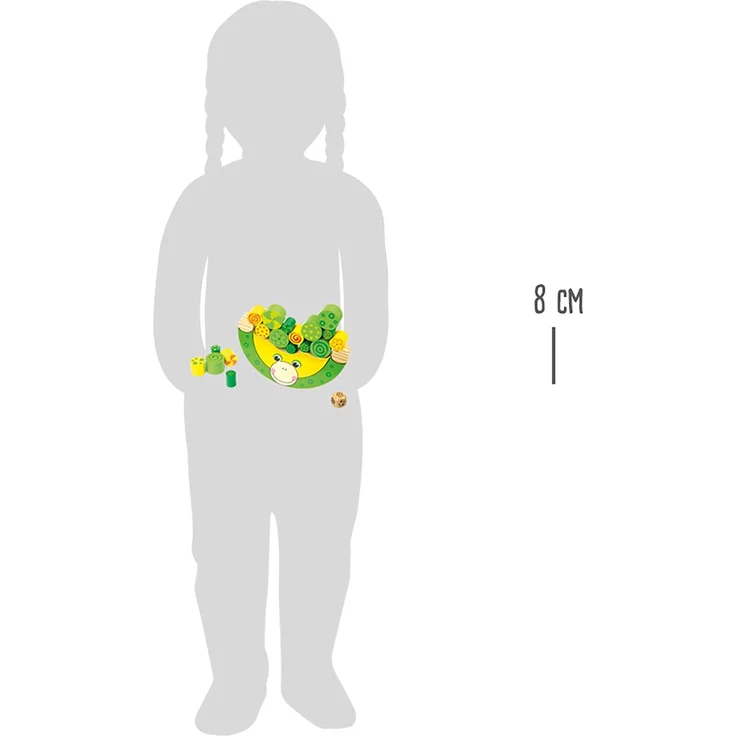 Balancierfrosch aus natürlichem Holz, 100% FSC®-zertifiziert. Motorikspielzeug inkl. Würfel, für Kinder ab 3 Jahren. – Bild 5