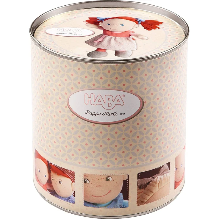 Haba 5737 - Puppe Mirli weiche Stoffpuppe, für Babys ab 6 Monaten zum Spielen, Kuscheln und Trösten, ideales Geschenk zur Geburt und Taufe, Lieferung in hochwertiger Geschenkverpackung – Bild 3