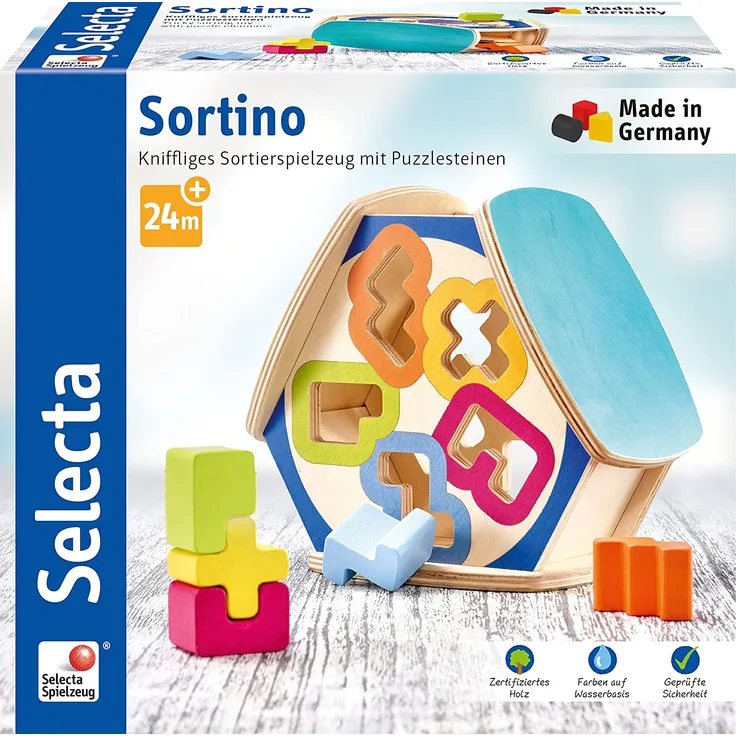 Selecta Holzspielzeug Sortierbox Sortino