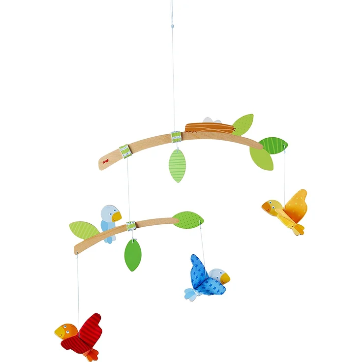 HABA 304314 - Mobile Vögelchen, Babyspielzeug für den Wickeltisch, stimuliert die Sinne von Babys, ideal als Geschenk zur Geburt und Taufe – Bild 1