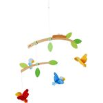 HABA 304314 - Mobile Vögelchen, Babyspielzeug für den Wickeltisch, stimuliert die Sinne von Babys, ideal als Geschenk zur Geburt und Taufe