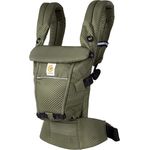Ergobaby Adapt Babytrage für Neugeborene ab Geburt, 3-Positionen SoftFlex Mesh Ergonomische Babybauchtrage Rückentrage Baby-Tragetasche, Olive Green