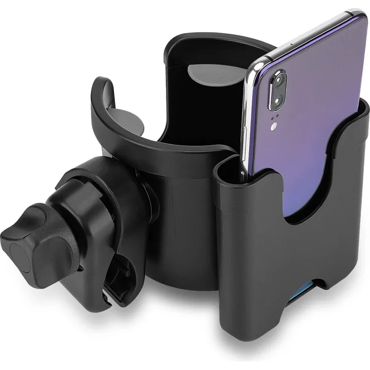 Getränkehalter für Kinderwagen Zubehör Buggy, Suranew Flaschenhalter Fahrrad Universal Kinderwagen Buggy Cup Holder für Trinkflaschen Nuckelflaschen Kaffeehalter(mit Telefonaufbewahrungsbox)