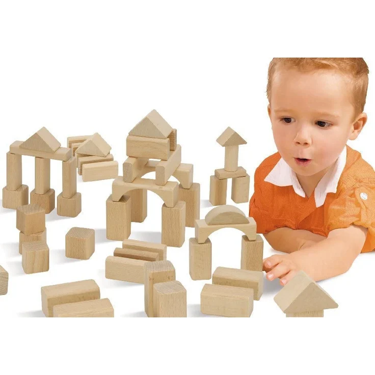 Eichhorn 100 naturfarbene Holzbausteine in der Aufbewahrungsbox mit Kordel und Sortierdeckel, für Kinder ab 1 Jahr - Preisvergleich – Bild 8