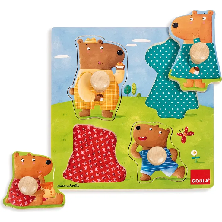 Jumbo Spiele Goula D53119 - Holzpuzzle Bärenfamilie
