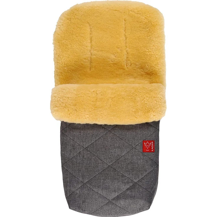 Lammfell Fußsack Natura, anthracite melange, universell einsetzbar – Bild 1