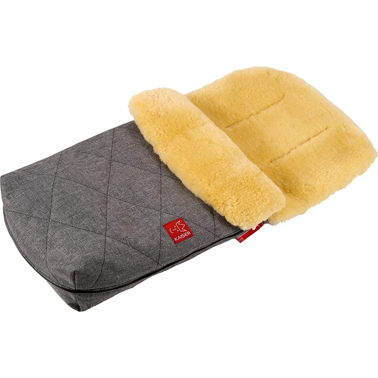 Lammfell Fußsack Natura, anthracite melange, universell einsetzbar – Bild 2