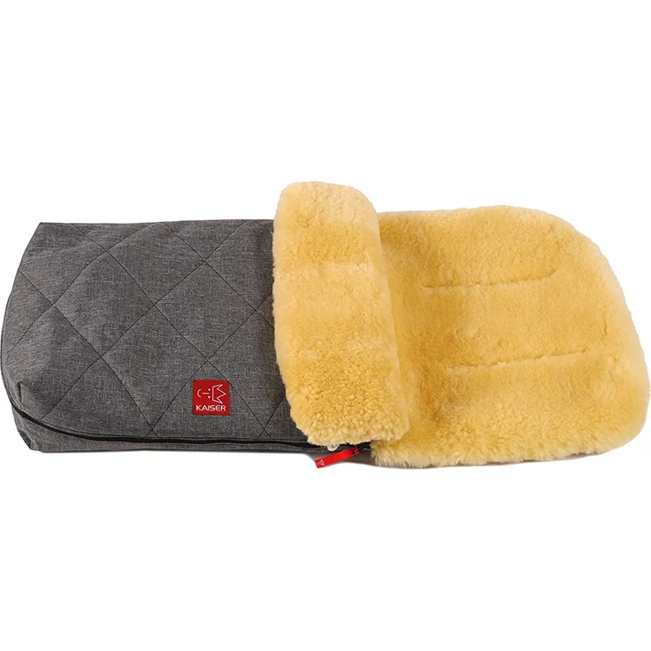 Lammfell Fußsack Natura, anthracite melange, universell einsetzbar – Bild 3