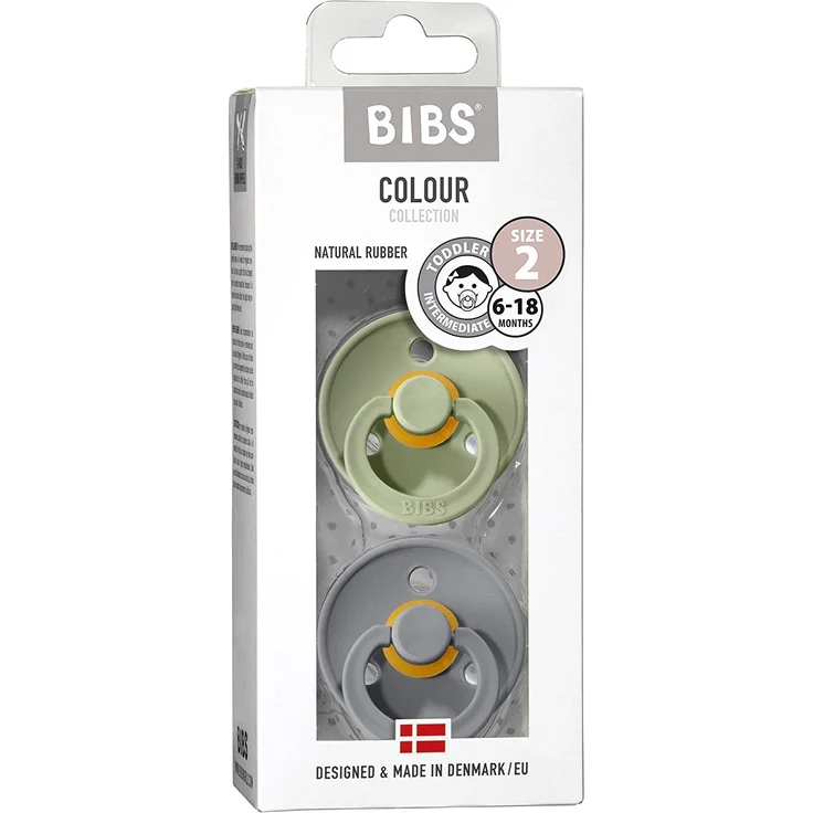 BIBS Schnuller 2er Pack Größe 2 6-18 Monate (Sage/Cloud) – Bild 3
