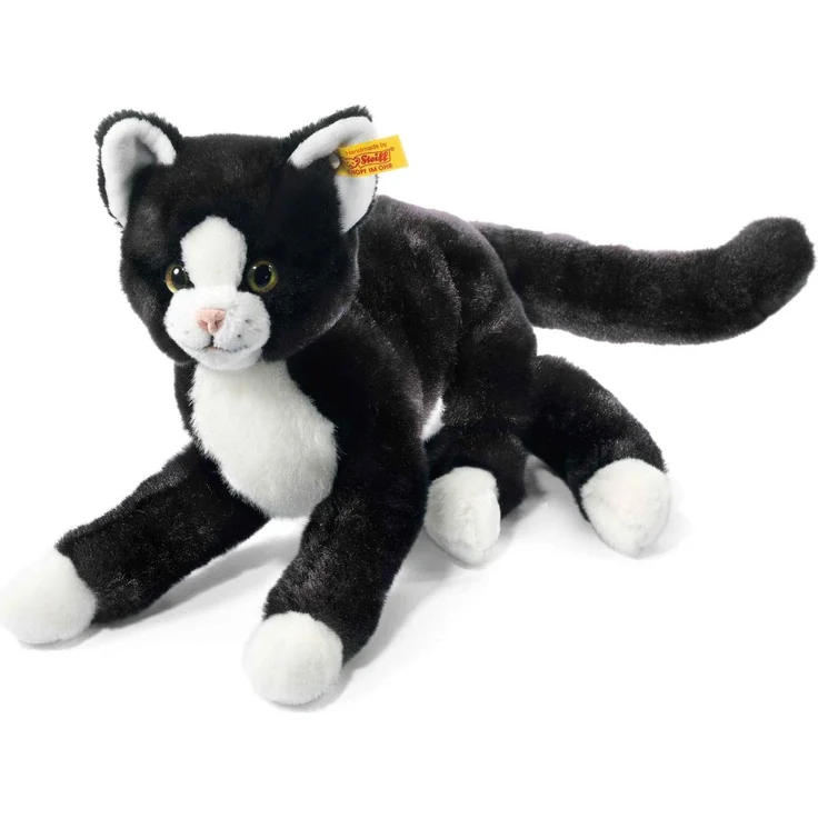 Steiff 099366 - Mimmi Schlenker Katze, 30 cm, schwarz/weiß – Bild 1